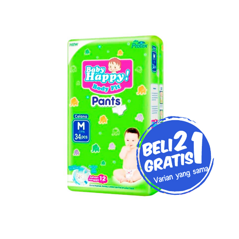 Baby Happy Popok Celana M 34S (Buy 2 Get 1)