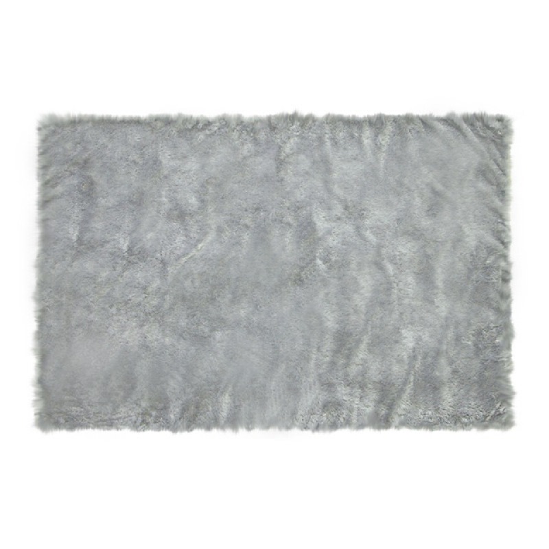 Square Grey Fur Rug - Abu Abu