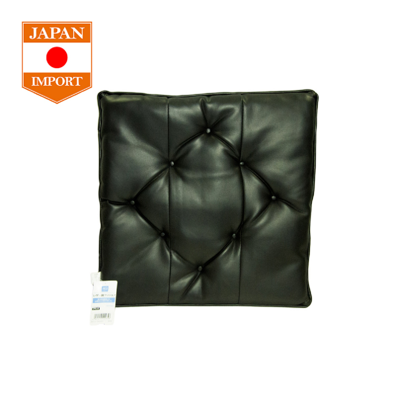 AQ Single Cushion Soft Leather Stitch Black