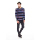 Dark Melange Custom Striped Sweater