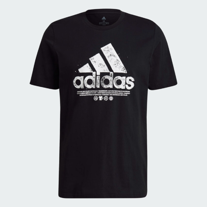 Adidas Recycled Cotton Logo Graphic Tee Men GL3707
