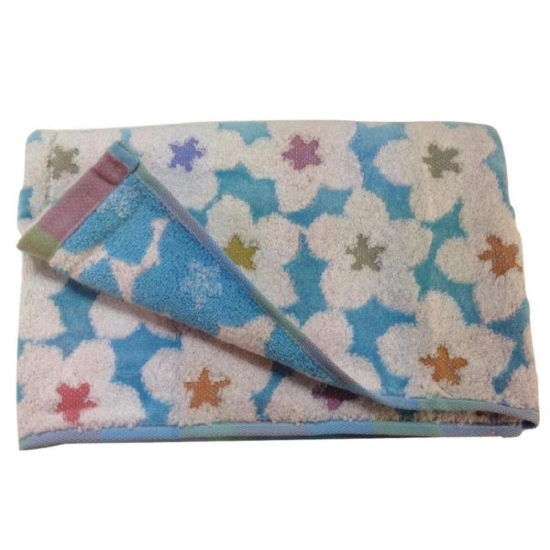 Yawaragi Koten Handuk Kecil Bunga - Biru