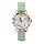 Alexandre Christie Passion AC 2855 LD LRGSLGN Ladies Silver Floral Dial Green Leather Strap