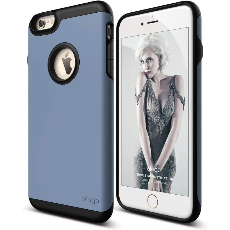 Elago Duro Black Case for iPhone 6, 6S - Matt Black + SF Royal Blue