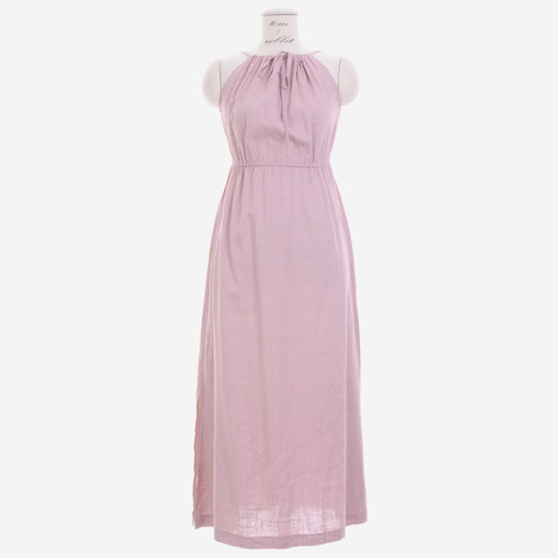Halter Linen Dress Pink