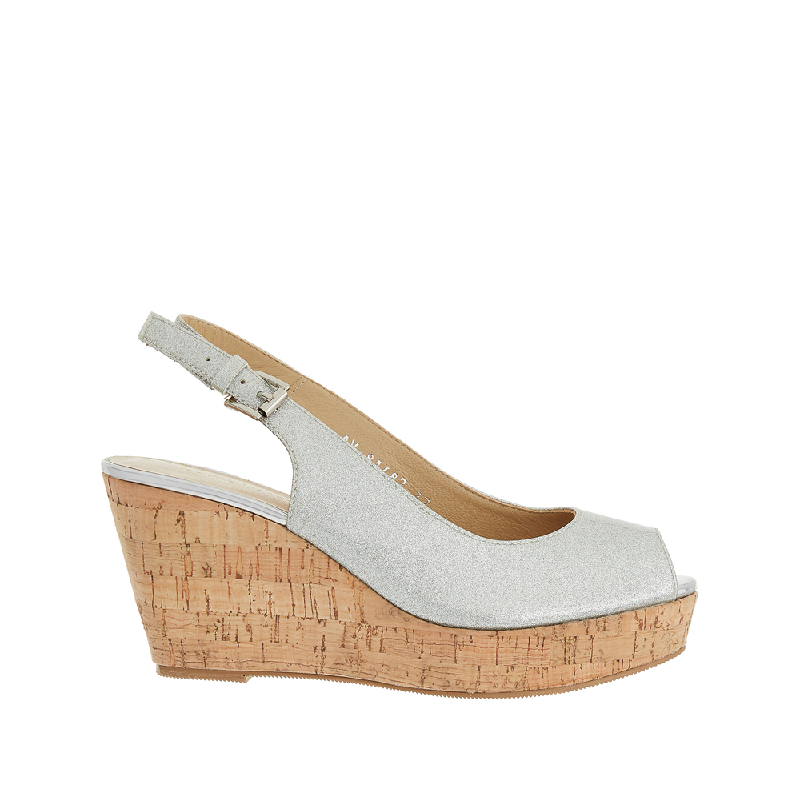Andre Valentino Arla Wedges Silver 