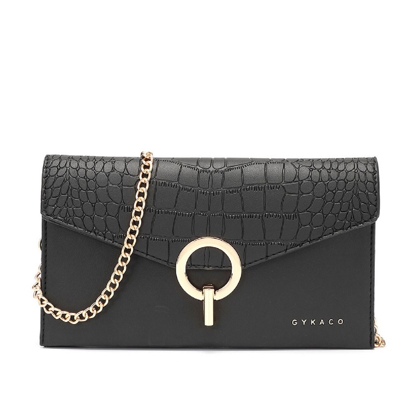 GYKACO Dompet Clutch Wanita Becca Black Fashion 