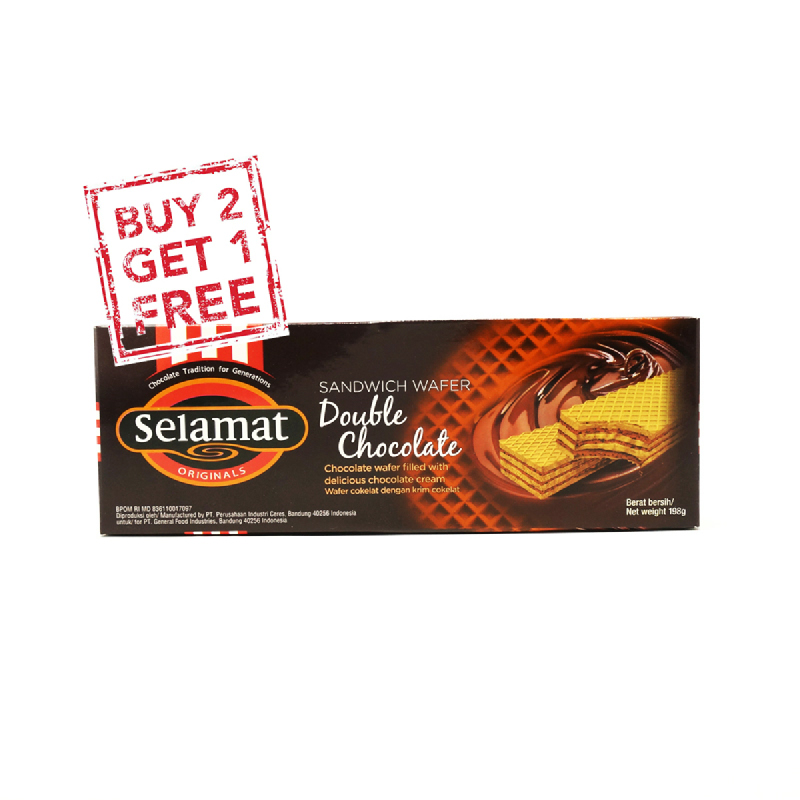 Selamat Wafer Double Choc 198G (Buy 2 Get 1)