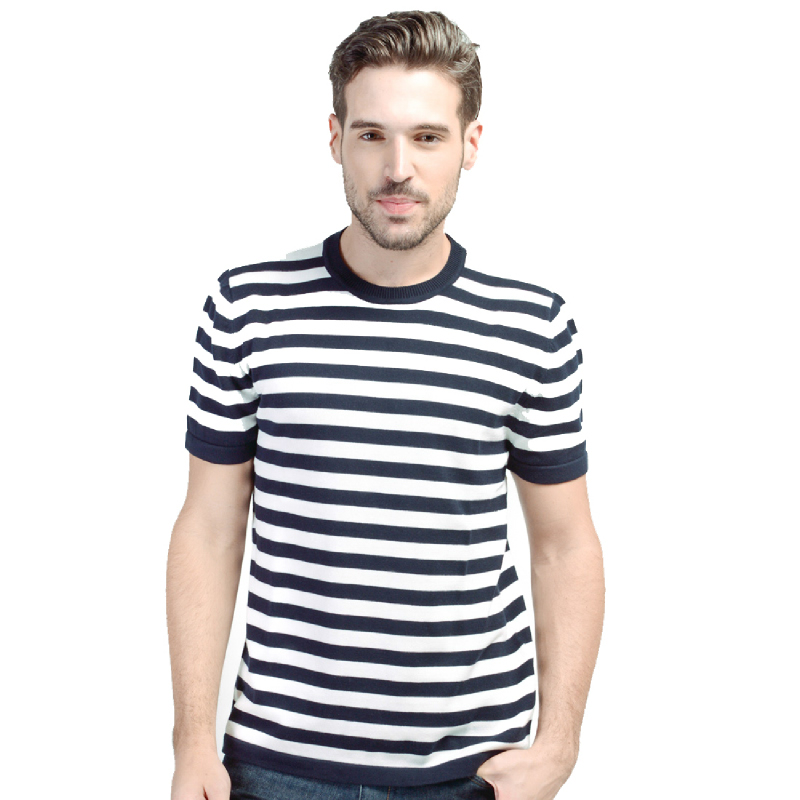 Navy-White Classic Striped T-Shirt