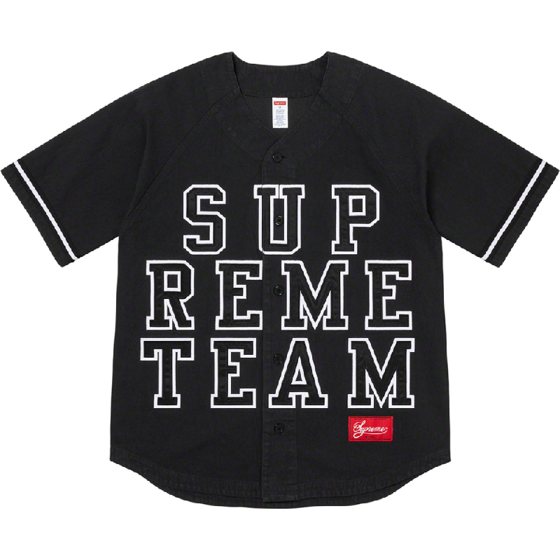 Supreme Denim Baseball Jersey Black SUP-DMB-B | IStyle