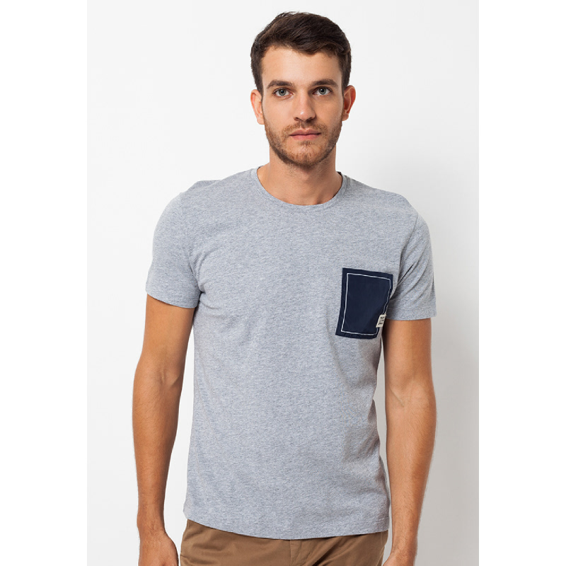Grey Pocket Logo Short Sleeves Tee