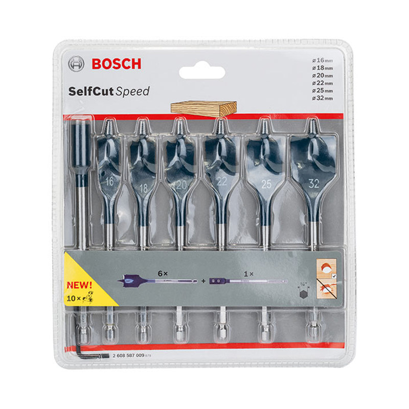 Bosch SelfCut Set 6 Pcs - 13 - 25mm Mata Bor Kayu Kipas / Spade | iStyle