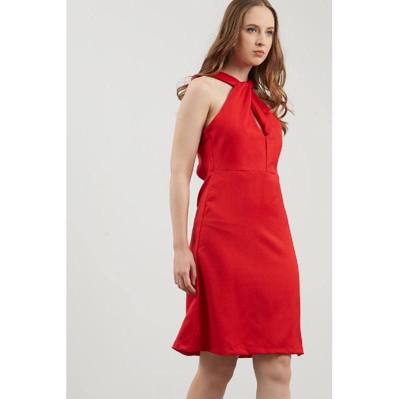 Ginera Red Twist Dress