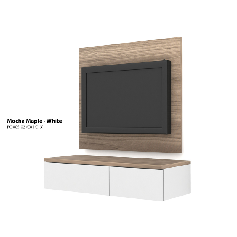 Case Cabinet TV Panel Mocha Maple - White PCI005-02-C13-C01