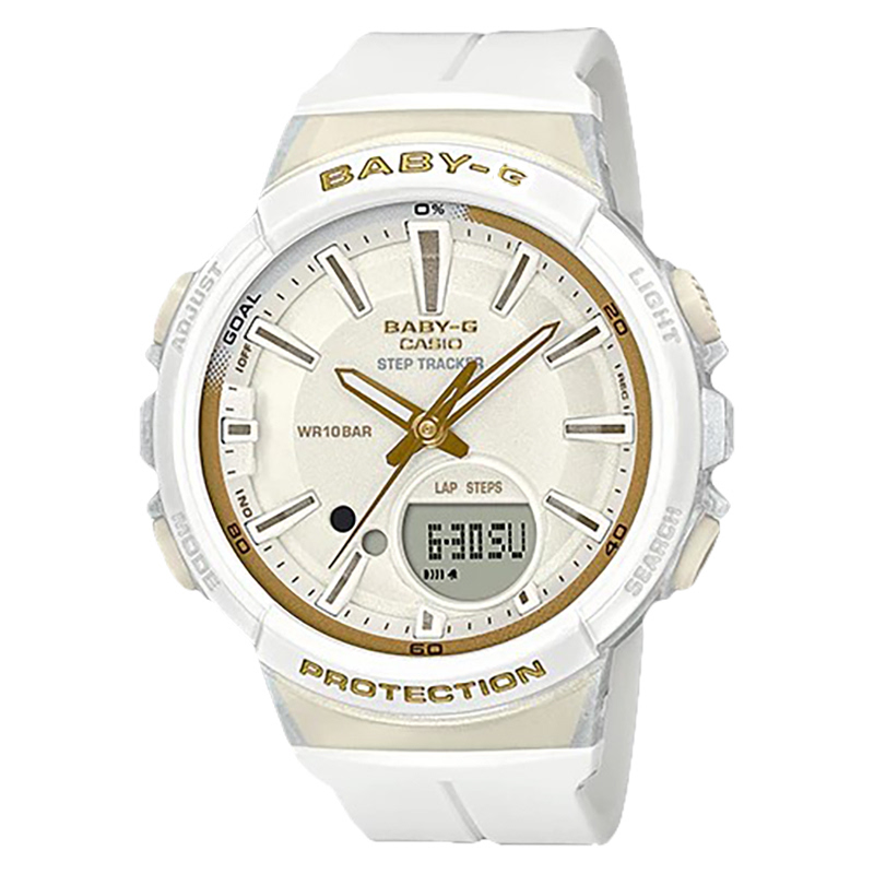 Casio Baby-G FOR RUNNING SERIES BGS-100GS-7ADR Ladies Digital Analog Watch White Resin Band