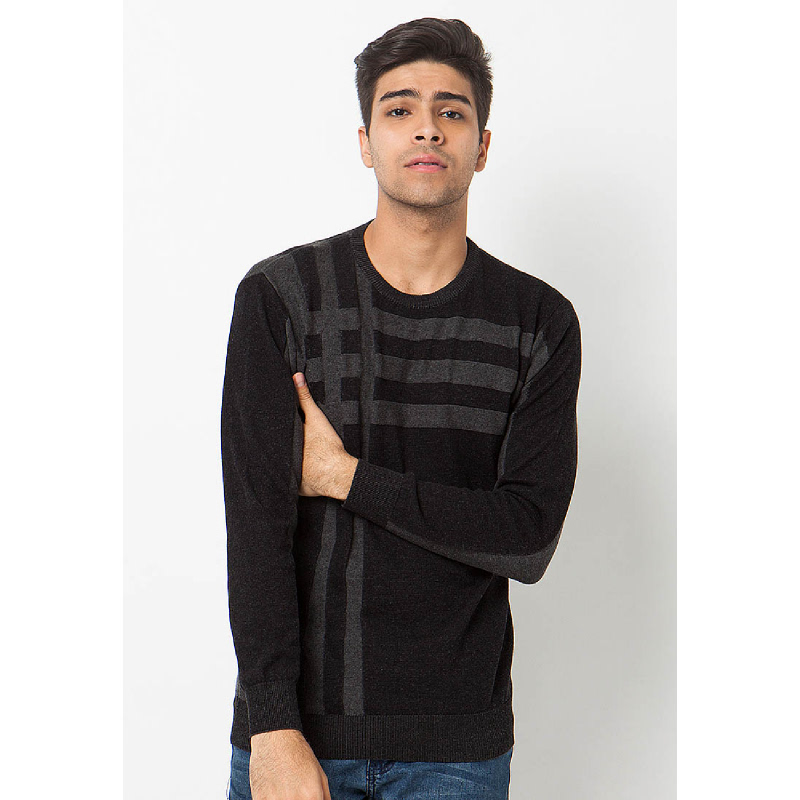 Black Custom Line Sweater Navy