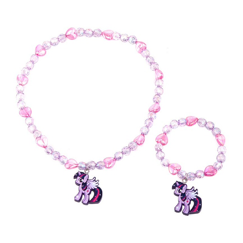 Pinkie Necklace And Bracelet Purple