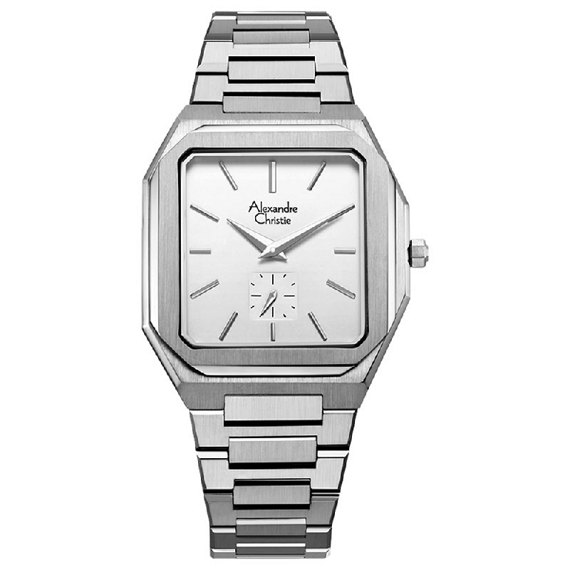 Jam Tangan Pria Alexandre Christie Classic AC 8601 MS BSSSL Men Silver Dial Stainless Steel Strap