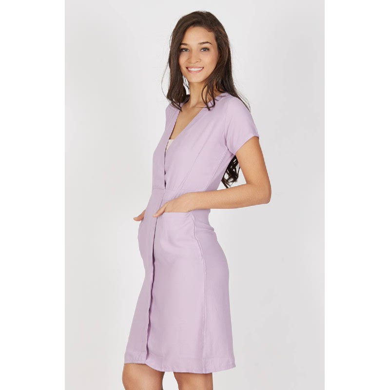 Eksuli Purple Wrap Dress