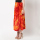 Duapola Layers Cotton Long Skirt Orange