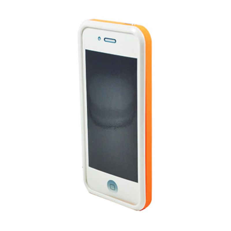 Hybrid Slim Fit Case for iPhone 5 5s Orange Putih