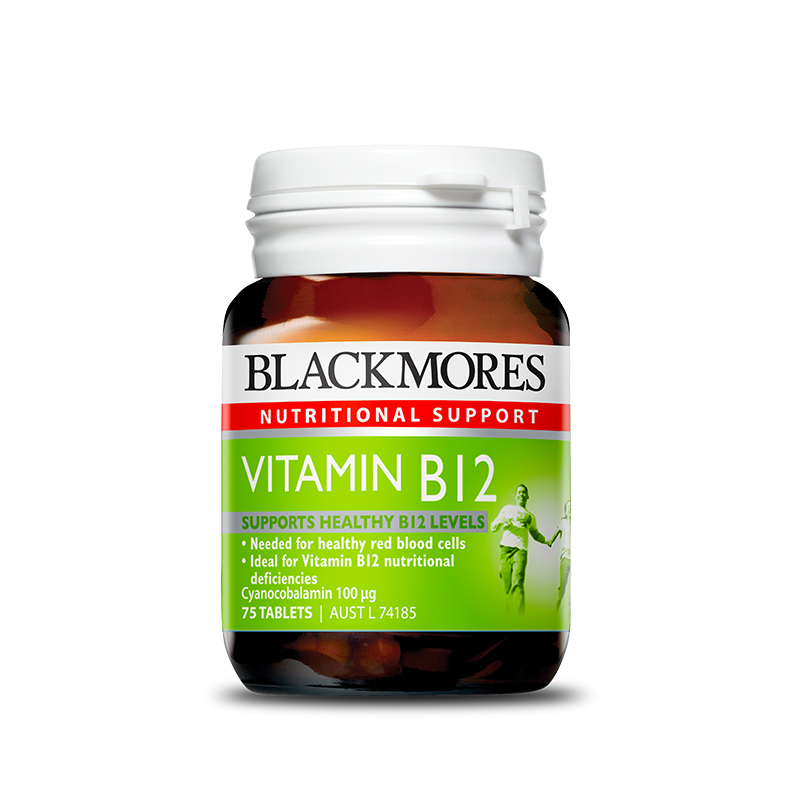 Blackmores Vitamin B12 (Cyanocobalamin) 100mcg 75 Tablets ...