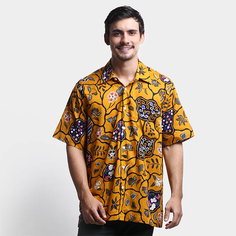 Dusty Yellow Batik Shirt FBSS593Y1