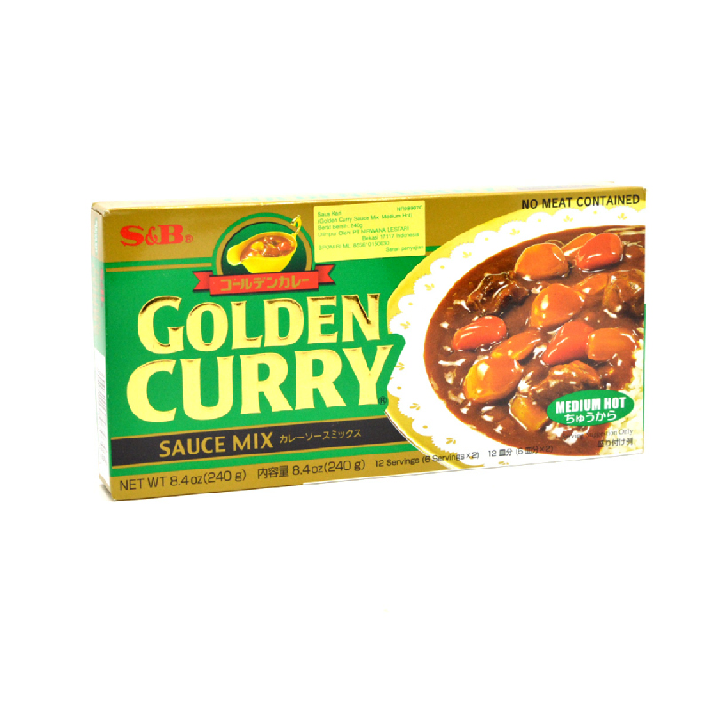 S & B G. Curry. Sauce Mix Medium-Hot 240 Gram