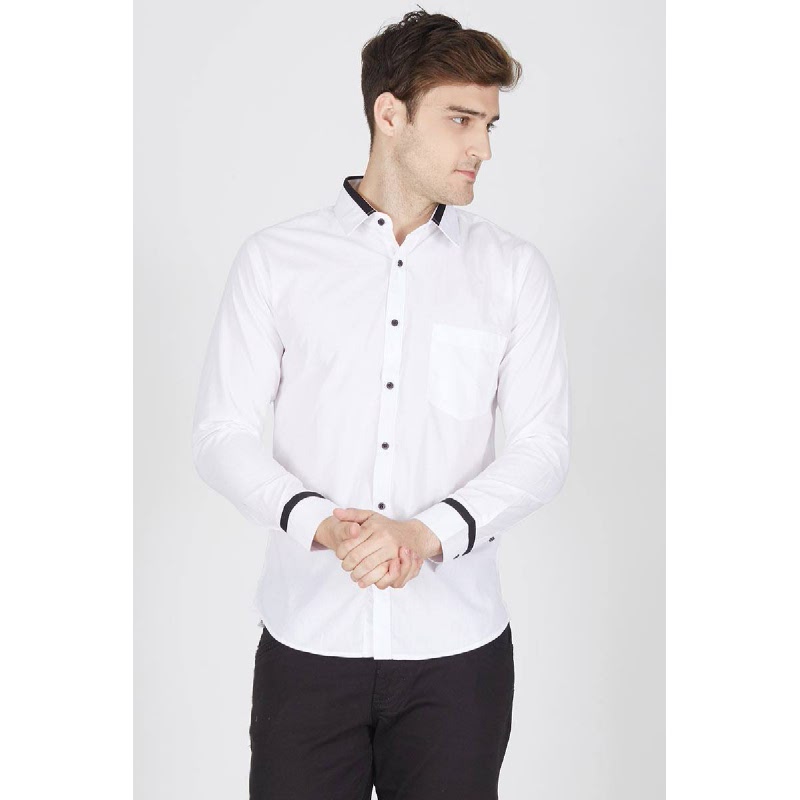 Men Grand Tux Shirt LS White