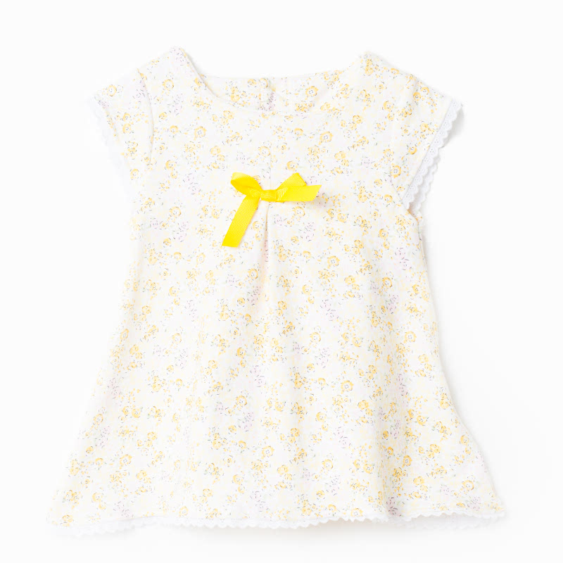 Basic Flower Dress + Bandana - Yellow