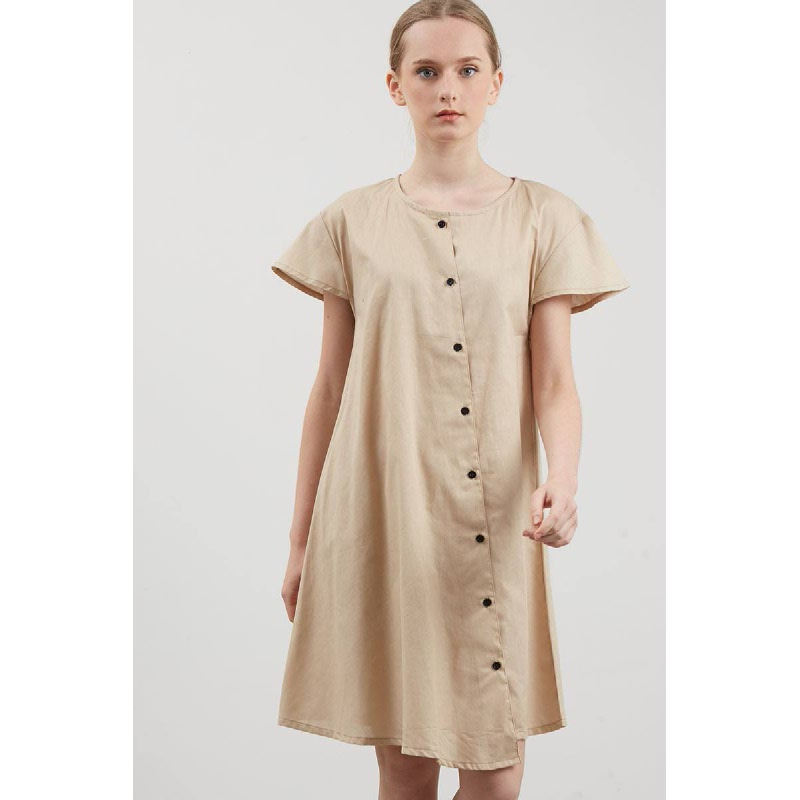 Salvadora Button Dress Khaki