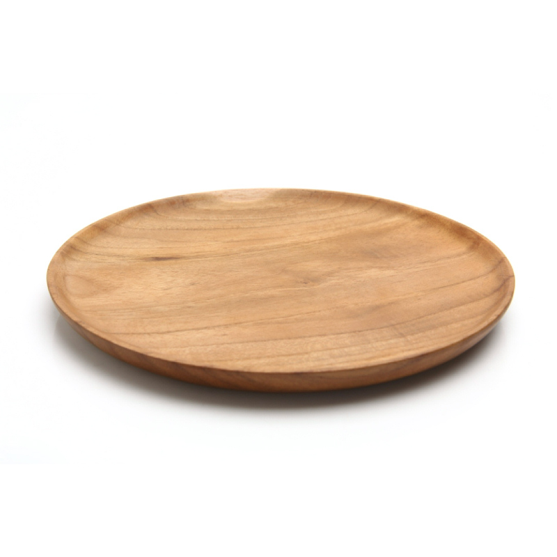 Uchii - Teak Wood Round Plate - Abstract Pattern - Medium