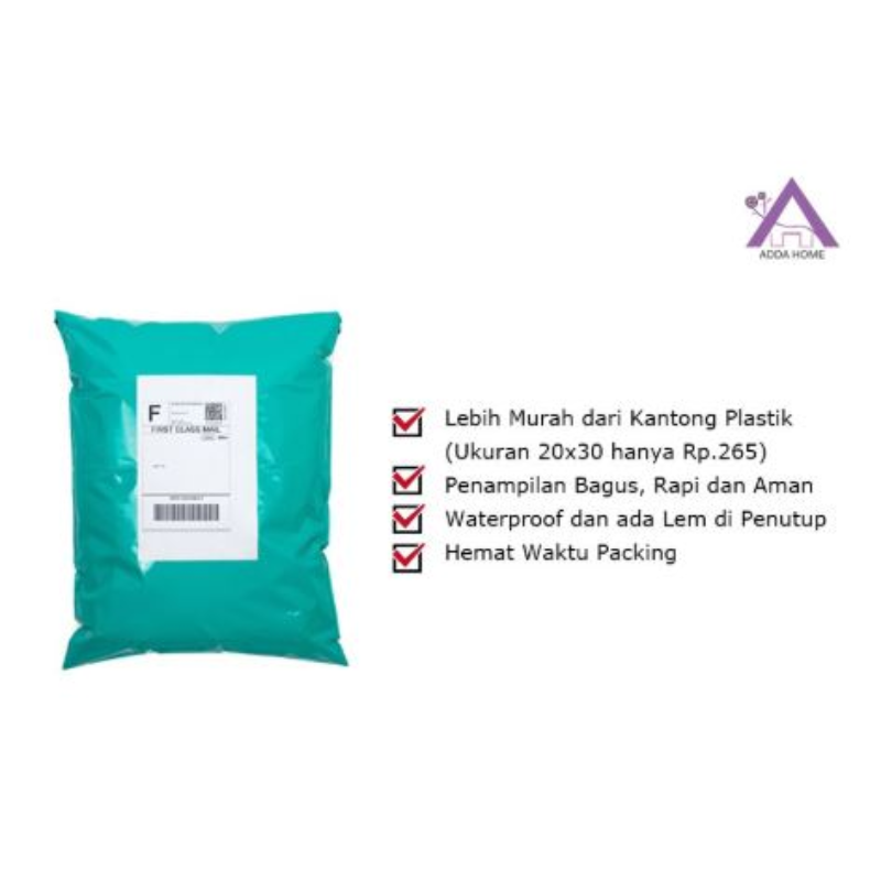 ADDA HOME Polymailer Plastik Packing Online Shop 50x70 Cm Hijau (100pcs)