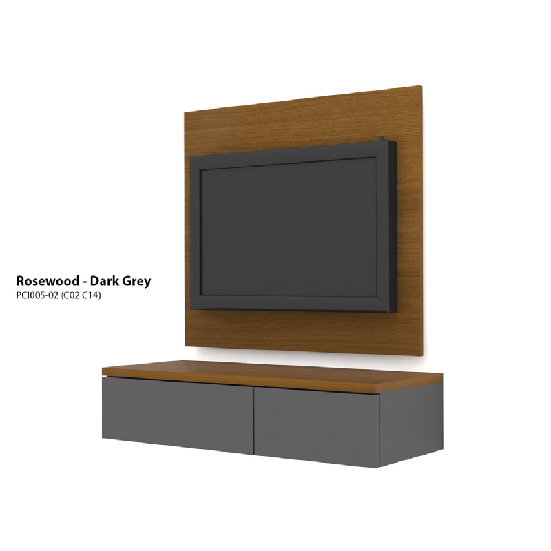 Case Cabinet TV Panel Rosewood - Dark Grey PCI005-02-C14-C02