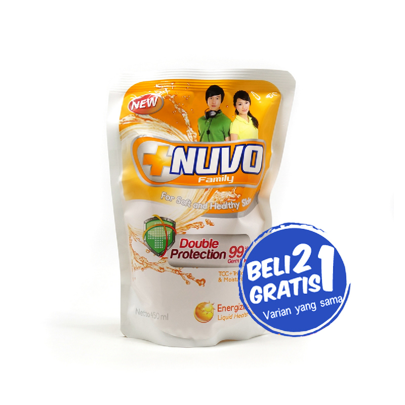 Nuvo Body Foam Energizing Gold Pouch 450Ml (Buy 2 Get 1)