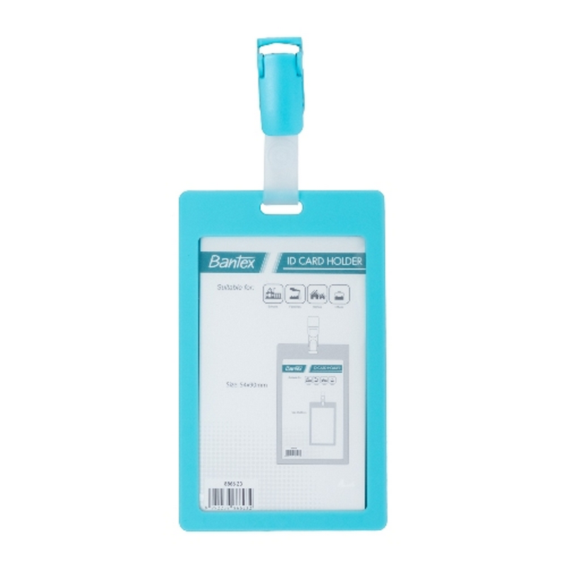 Bantex ID Card Holder With Clip 54x90mm Portarit Sky Blue -8866 23