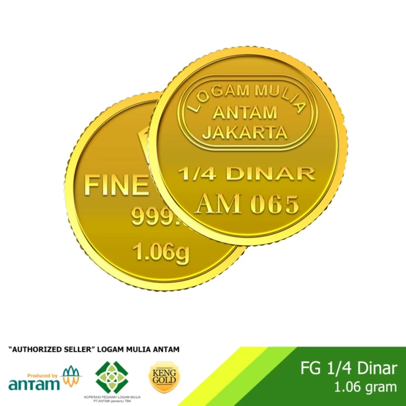 ANTAM 0.25 Dinar Emas 1.06 Gram Logam Mulia 999.9 Sertifikat ANTAM