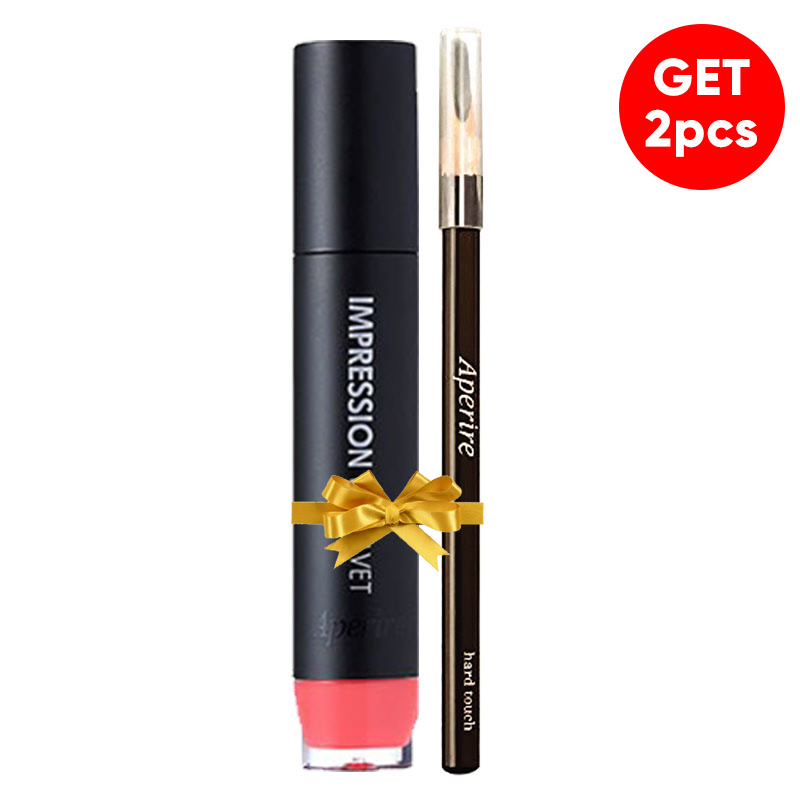 Aperire Impression Lip Velvet 4 G + Aperire Perfect Stay Eye Brow Pencil - Hard Touch 3.3 G