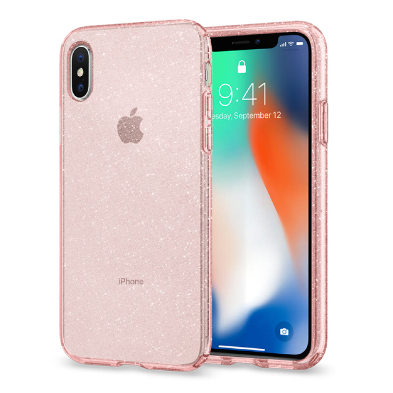 Spigen iPhone X Case Liquid Crystal - (Glitter) Rose Quartz