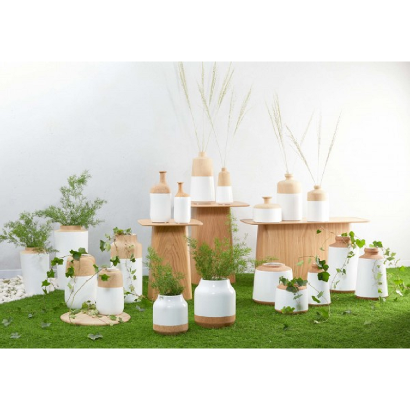 VASE DECO CORK POT BRO 15X15X14CM