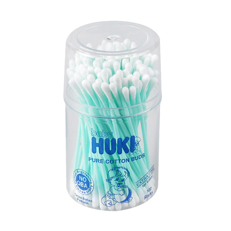 Huki Baby Cotton Buds Extra Fine Pot 100 S