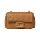 Fendi Baguette Chain Midi Leather Bag FF Embossed Brown Ghw