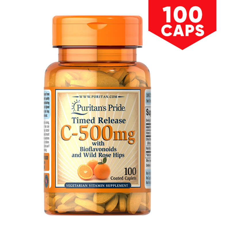 Puritans Pride Vitamin C-500 mg with Rose Hips Time Release