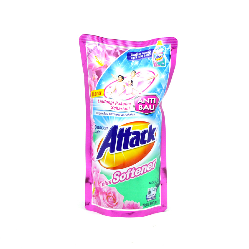 Attack Detergen Cair Plus Pelembut Pouch 800 Ml