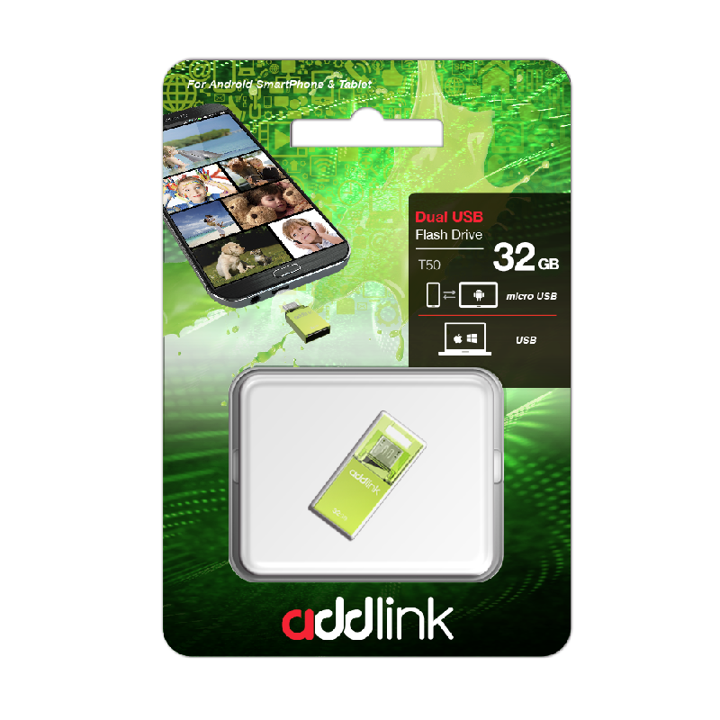 addlink OTG DUAL USB & TYPE C 32GB BLUE ad32GBT50G2GRN 1905677