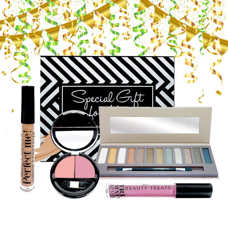 Beauty Hampers (Naked Eyeshadow Set 1 + Duo Blush No 1 + True Matte Lip Color No 3 + Perfect Me Liquid Concealer)
