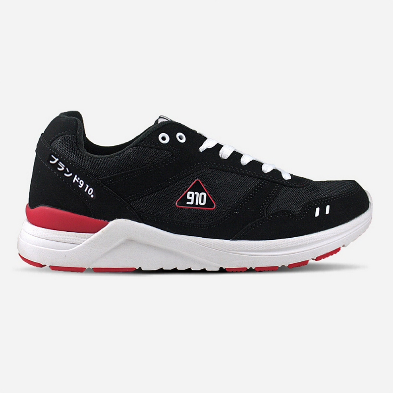 910 NINETEN Chiru Sepatu Olahraga Lari Unisex - Hitam Merah Putih