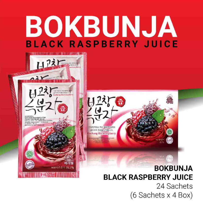 Bokbunja Gochang Berrywell Black Raspberry Juice isi 24 Sachet