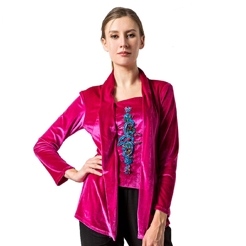 Raden Sirait Kebaya Jawa Velvet Shocking Pink