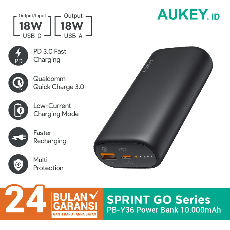 Aukey Powerbank PB-Y36 Sprint Go Mini 10000mAh Power Deliver - 500461